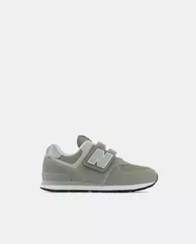 Детские повседневные кроссовки 574 Core Hook & Loop New Balance, серый