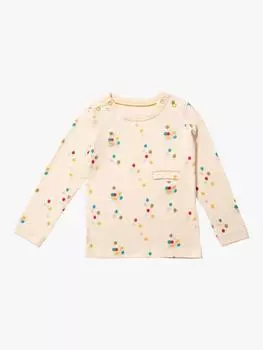 Детские радужные воздушные шарики для легкого кормления адаптивный топ с длинным рукавом Little Green Radicals, кремовый/разноцветный