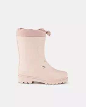Детские резиновые сапоги для девочек с принтом в виде плюшевого мишки и эластичной застежкой Victoria, розовый