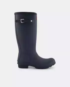 Детские резиновые сапоги Original со светоотражающими вставками и логотипом Hunter, темно-синий