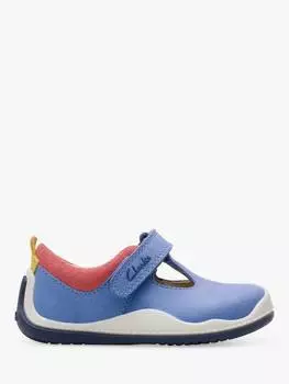 Детские роликовые яркие кроссовки с т-образной планкой first shoes Clarks, синий