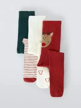 Детские рождественские колготки John Lewis, разноцветный