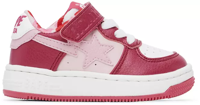 Детские розово-белые кроссовки STA BAPE