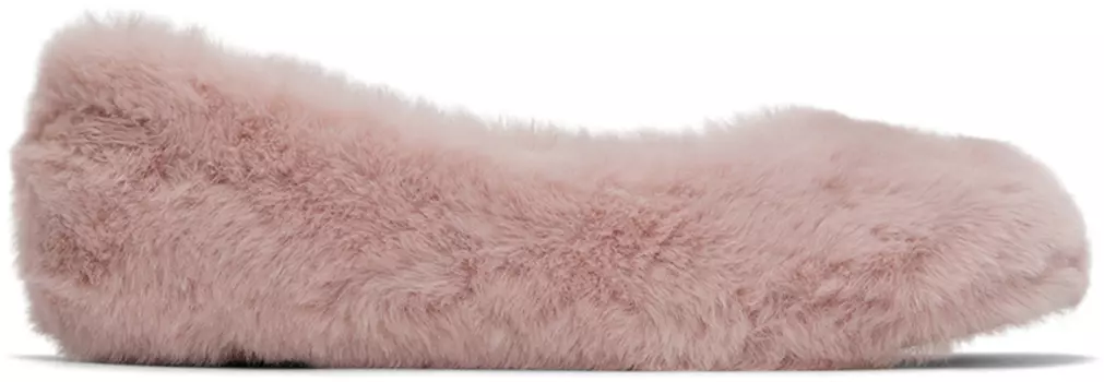 Детские розовые балетки из искусственного меха MM6 Maison Margiela