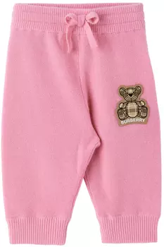 Детские розовые брюки Bear Lounge Burberry
