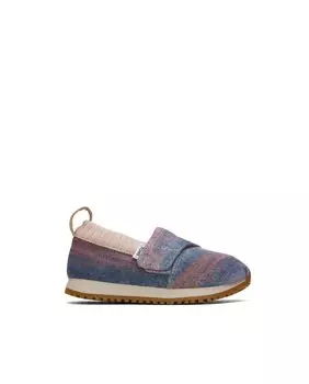 Детские розовые кеды из парусины на застежке-липучке Toms, розовый
