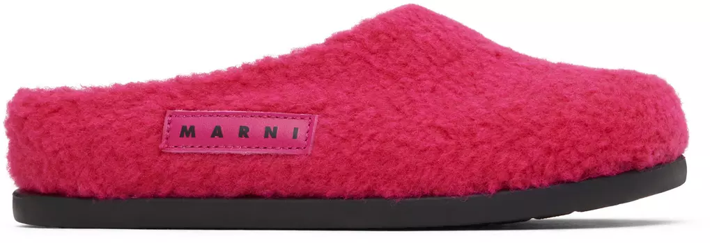 Детские розовые мюли Fussbett Sabot Marni, фуксия