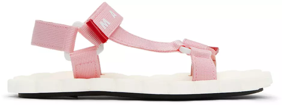 Детские розовые треккинговые сандалии Marni