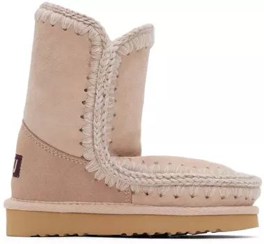 Детские розовые замшевые ботинки Mou