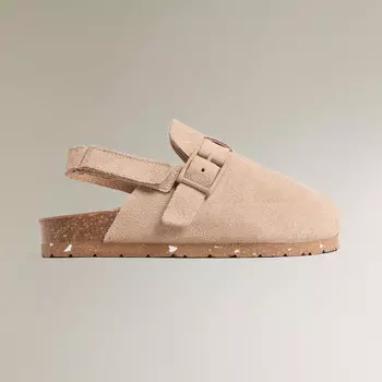 Детские сабо Zara Home Leather With Buckles, светло-коричневый