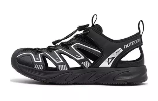 Детские сандалии GS черные/белые Xtep, черный/белый