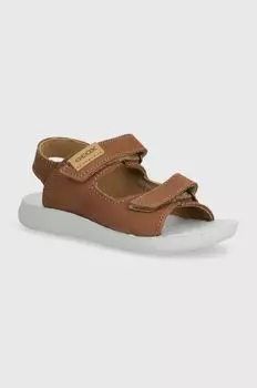 Детские сандалии из нубука Sandal Lightfloppy Geox, коричневый