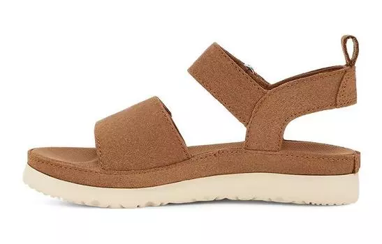 Детские сандалии из телячьей замши с открытой пяткой Ugg, цвет Chestnut