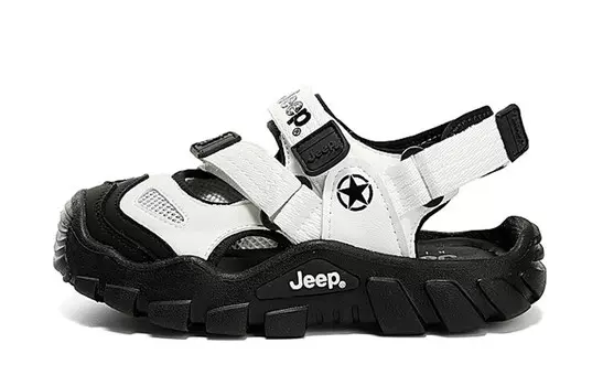 Детские сандалии Kids Ivory White/Obsidian Black Jeep, слоновая кость/черный