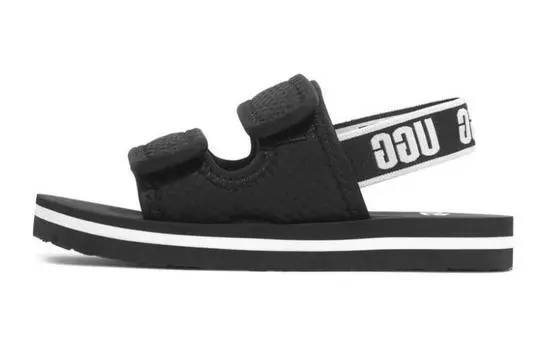 Детские сандалии с логотипом и ремешками на липучках Ugg, черный