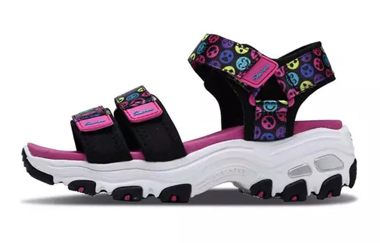 Детские сандалии серии D"LITES GS Черный/розовый/желтый Skechers