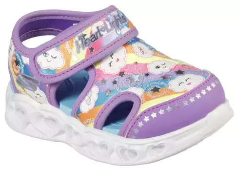 Детские сандалии Skechers "HEART LIGHTS SANDALS CUTIE CLOUDS", с ярким принтом Skechers Kids, цвет Lavendel-Bunt