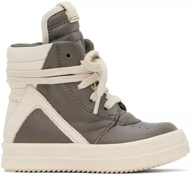 Детские серо-белые кроссовки Geobasket Rick Owens