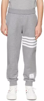 Детские серые брюки для отдыха с 4 полосками Thom Browne