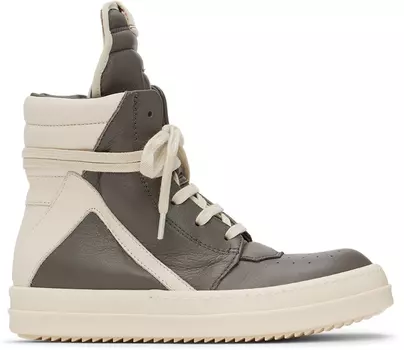 Детские серые и кремовые кроссовки Geobasket Rick Owens