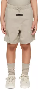 Детские серые шорты с нашивками Fear of God ESSENTIALS