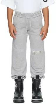Детские серые спортивные брюки на молнии MM6 Maison Margiela Kids