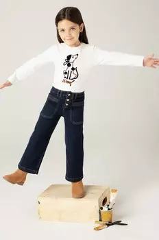 Детские широкие джинсы Mayoral, темно-синий