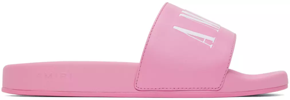 Детские шлепанцы для бассейна с розовым логотипом AMIRI