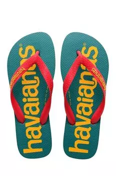 Детские шлепанцы Havaianas LOGOMANIA, бирюзовый