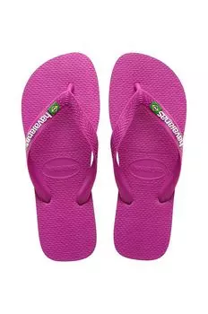 Детские шлепанцы с логотипом BRASIL LOGO Havaianas, розовый