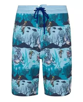 Детские шорты-борд для мальчиков Deadly Dive, эластичные в четырех направлениях Psycho Tuna, синий