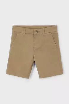 Детские шорты-чиносы, саржа, базовая Mayoral, коричневый