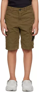 Детские шорты цвета хаки, окрашенные в готовую одежду Stone Island Junior