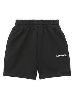 Детские шорты для бега с рисунком от руки Balenciaga, черный