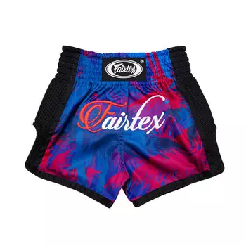 Детские шорты для тайского бокса Fairtex BSK2102, размер 8-10 лет, синий/черный
