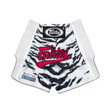 Детские шорты для тайского бокса Fairtex BSK2103, размер 8-10 лет, белый