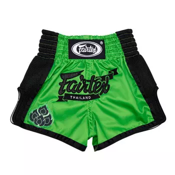 Детские шорты для тайского бокса Fairtex Bsk2106 Siam, размер 8-10 лет, зеленый/черный