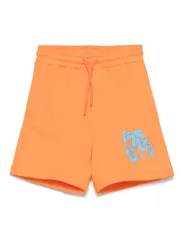 Детские шорты с логотипом MSGM MSGM Kids, оранжевый
