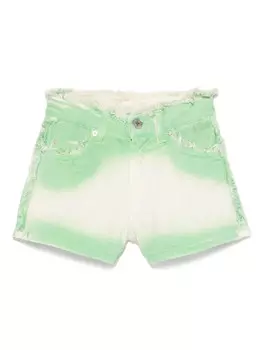 Детские шорты с потертостями MSGM MSGM Kids, зеленый