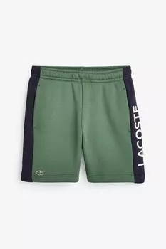 Детские шорты зеленого цвета в стиле колор-блок Lacoste, зеленый