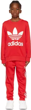Детские штаны для отдыха Little Kids в красную полоску adidas Kids
