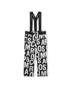Детские штаны с лыжным принтом и подтяжками Marc Jacobs, черный