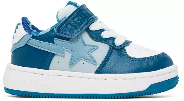 Детские сине-белые кроссовки STA BAPE
