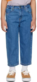 Детские синие джинсы с контрастной строчкой Main Story