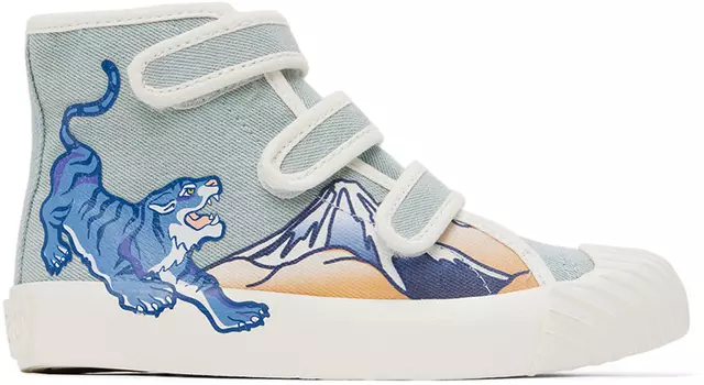 Детские синие кроссовки на липучке Myosotis Kenzo