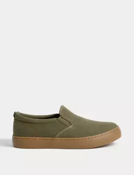Детские слипоны Freshfeet (размер 1–7) Marks & Spencer, хаки