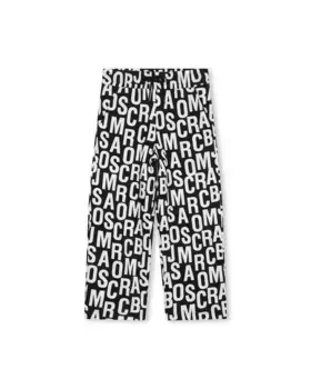 Детские спортивные брюки с принтом и кулиской Marc Jacobs, черный