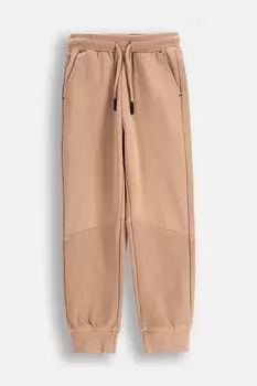 Детские спортивные штаны из хлопка Coccodrillo, коричневый