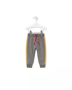 Детские спортивные штаны из хлопка с полосками по бокам Tous, серый
