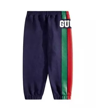 Детские спортивные штаны из хлопкового джерси Gucci, синий